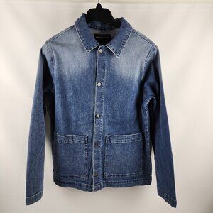 Michael Kors Jacket Mens Medium Blue Beckett Chore Style Denim L/S Button Up NWT